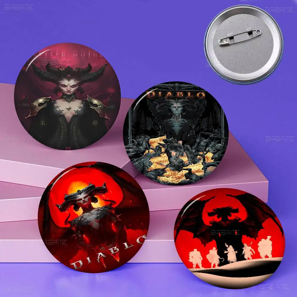 

RPG Game Diablo 4 Badges Creative Tinplate Soft Button Pins Animal Icon Brooch Lapel Backpack Badge Accessories Pin