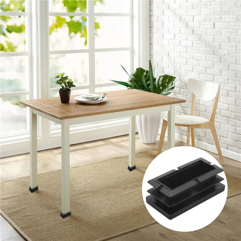 Inserti per tappi terminali rettangolari in plastica nera da 8 pezzi 20mm x 40mm