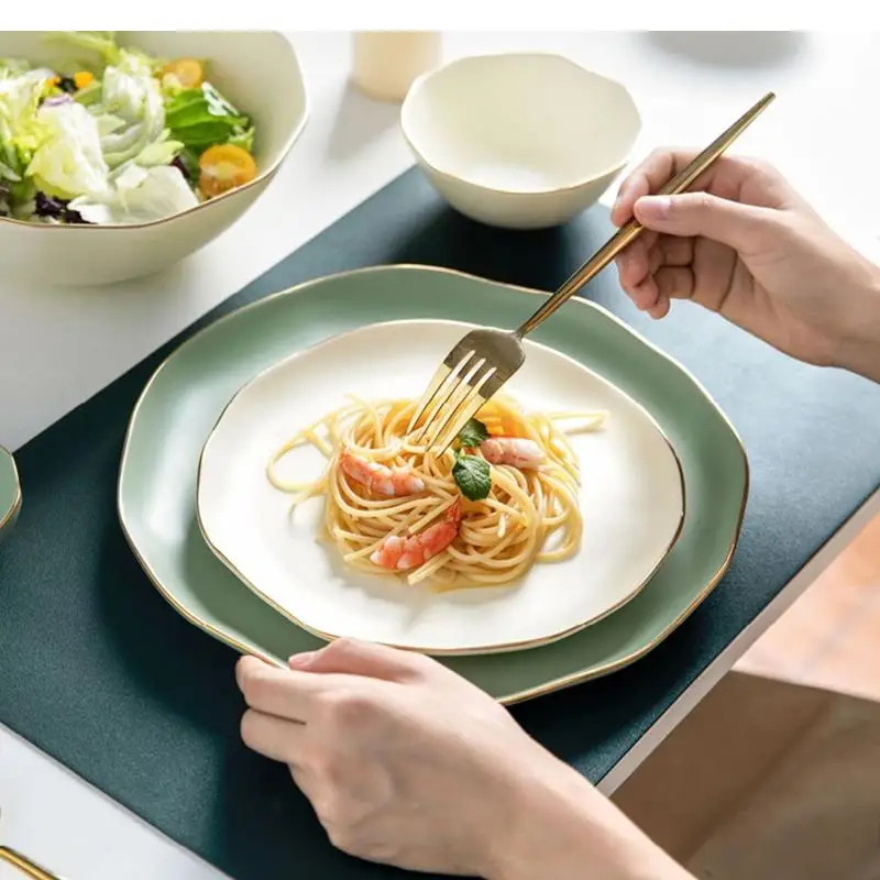 Nordic Style Dishes Set Luxury Household High-grade Ceramic Tableware and Chopsticks Combination Main Course Plate