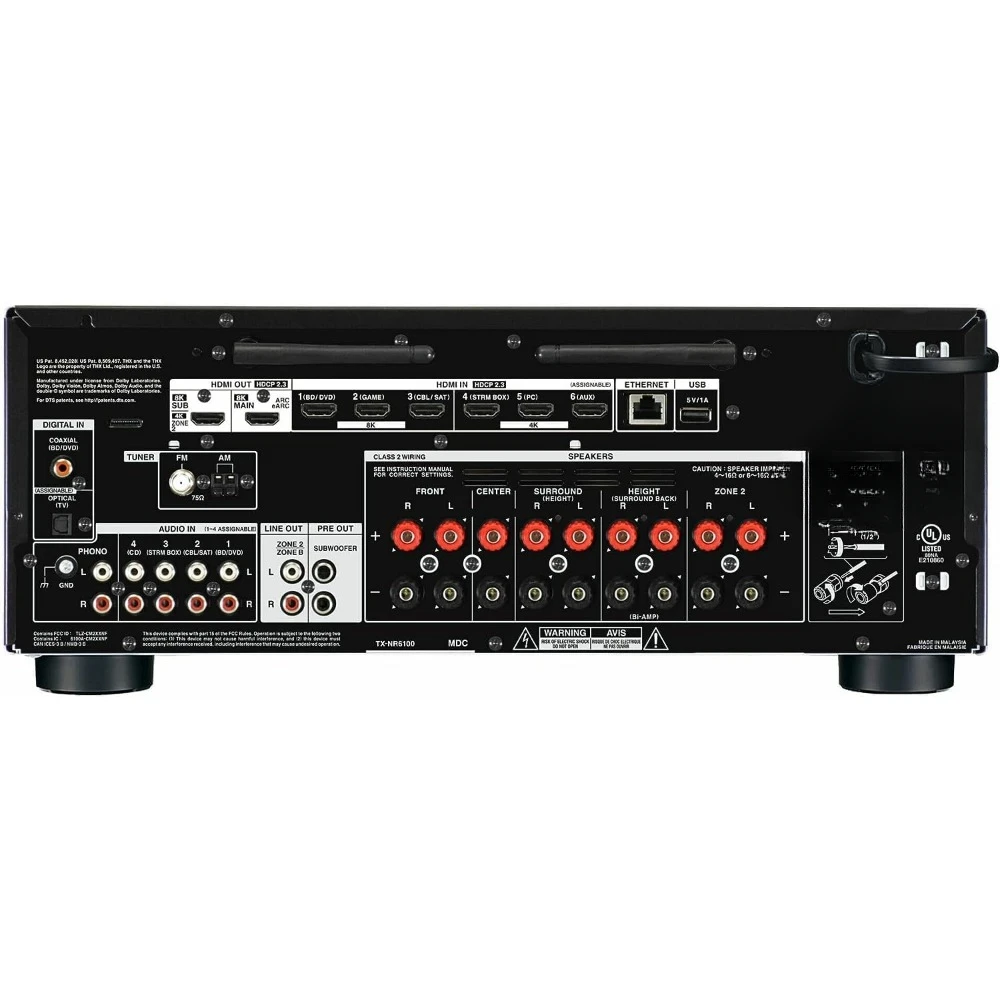 Receptor AV de rede com certificação Channel THX