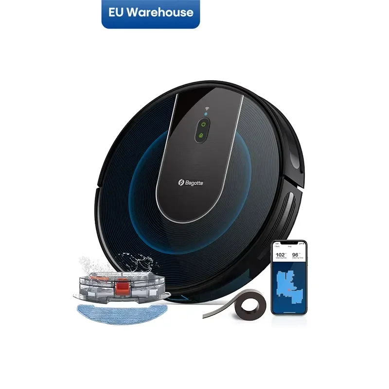 STLF GJ Bagotte Smart Robot Vacuum Cleaner German Design Auto Charging Wet Dry Cleaning for Home Hotel & Garage Use