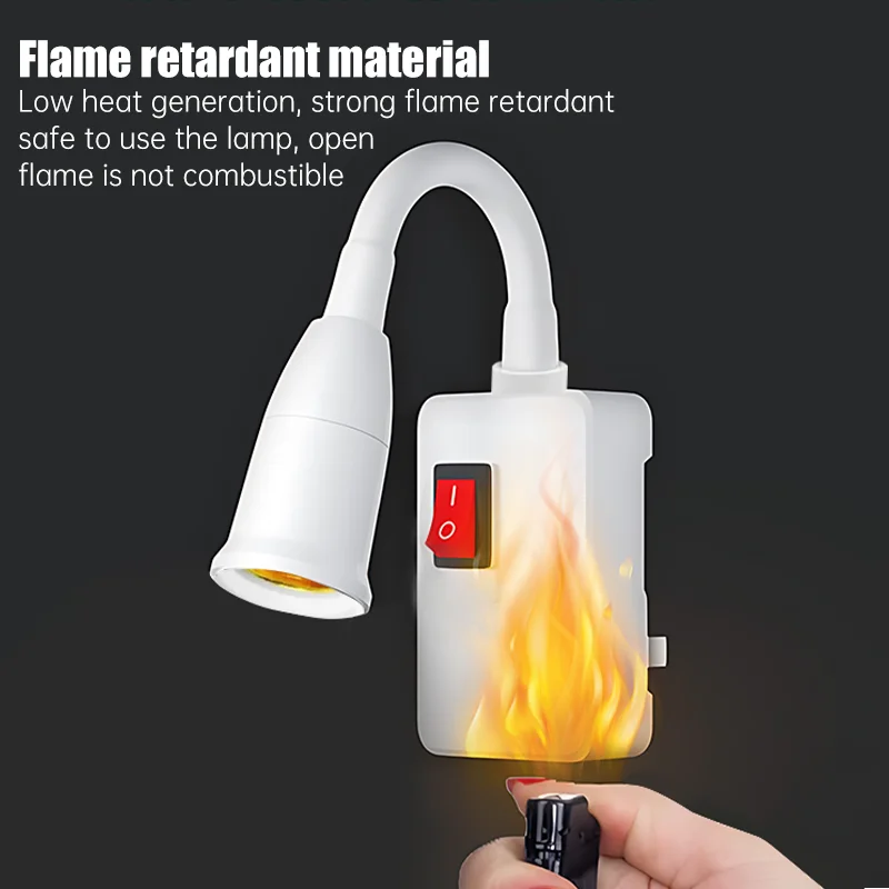 Lampa E27 ze stali nierdzewnej podstawa gniazda Adapter lampy elastyczny uchwyt lampy testowej lampa EU/US konwersja podstawy lampy
