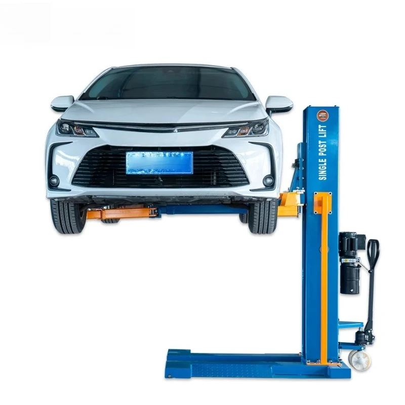3T Single Column Automotive Lift Hydraulic Single Post Car Lift Manual Release Portable One Post Car Lift