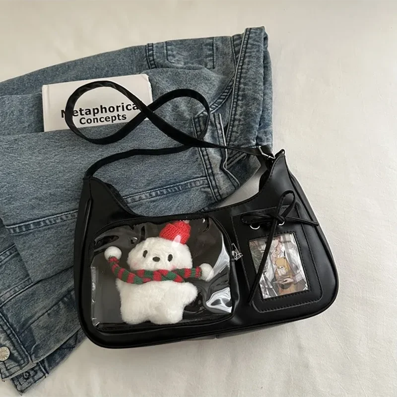 Y2k Harajuku Schultertasche für Damen Koreanische Transparente Ita-Tasche Schul-Umhängetasche Japanische Designer Preppy Handtasche Geldbörse – Detail 10