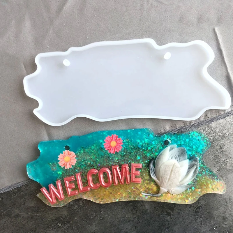 Multi-forma Doorplate stampo in Silicone segni di porta colata stampo in resina segni appesi resina epossidica che fa stampo regalo