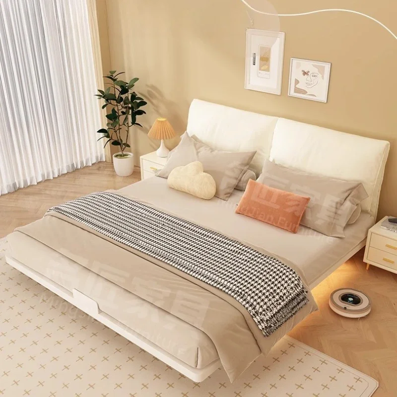 Black Anti Shake Bed Queen Headboard Fancy Design Unique Bed Modern Lounge Girls Muebles Para Dormitorio House Accessories