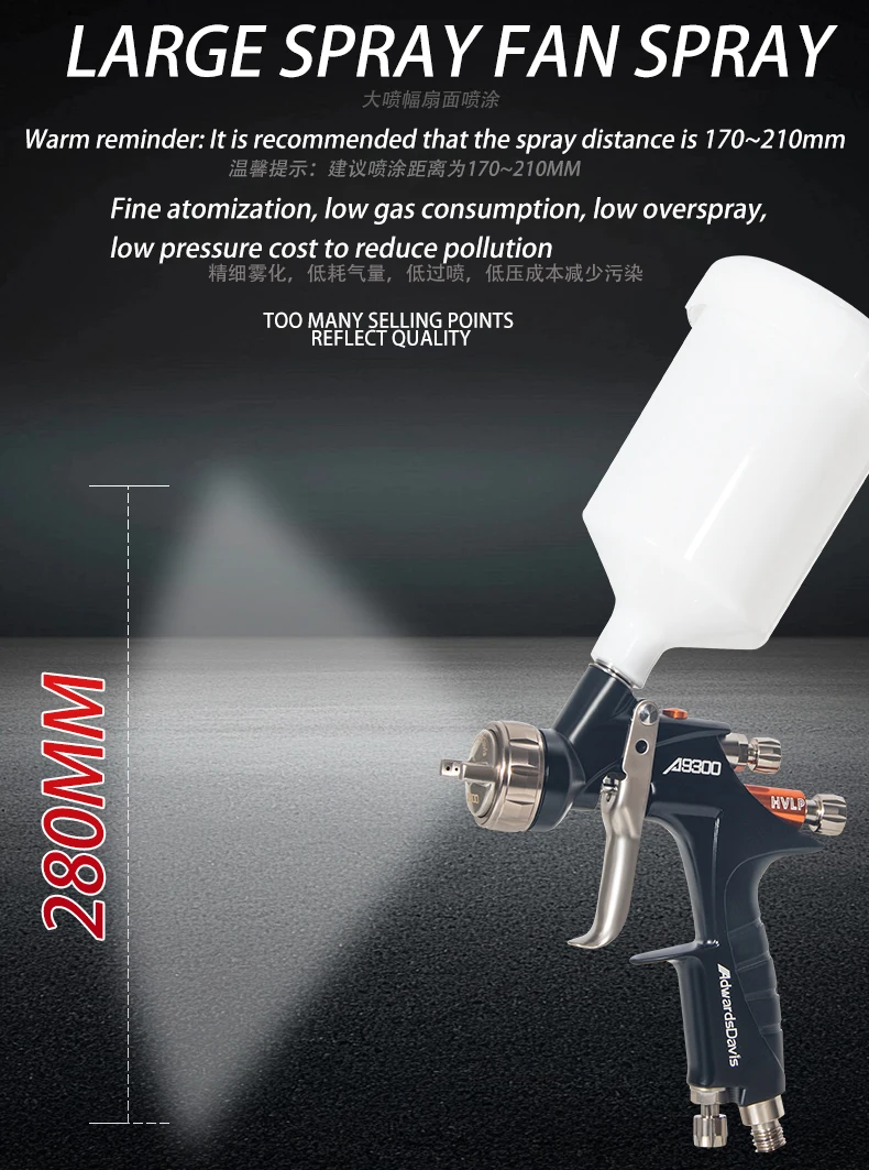 Automotive Sheet Metal Furniture Repair Spray Tool Paint Primer Spray Gun，High Atomization Low Pressure Manual Paint Spray Gun