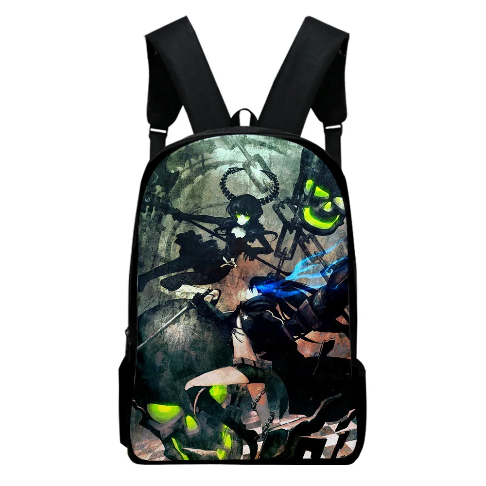 Creative Youthful Black Rock Shooter Student School Bags Notebook Backpacks 3D Printed Oxford Waterproof Boys/Girls Travel Bags