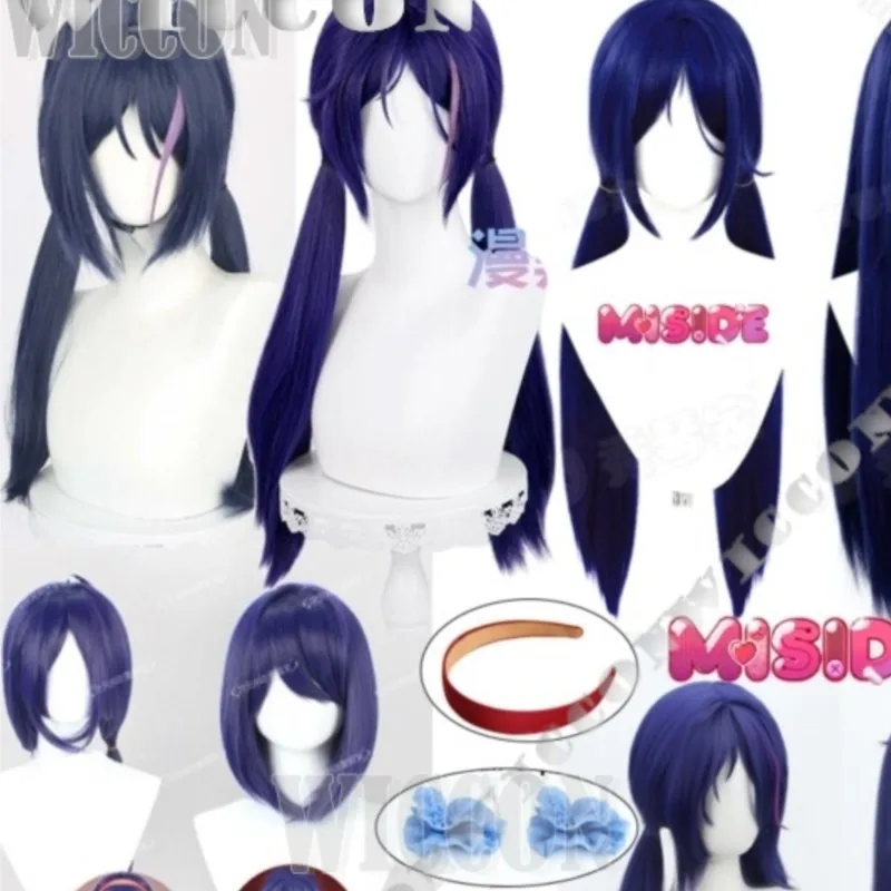 

The Mitas Мита Horror Game MiSide Mila Crazy Mita Kind Mita Cosplay Gloves Hat Wigs Set Girl Women Holloween Nvidad Carnaval