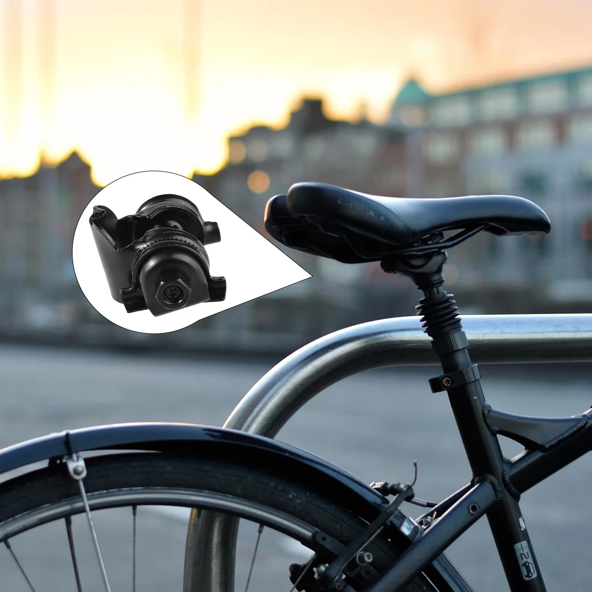 4Pcs Bike Seat Clamp Adjustable Angle Quick Release Seatpost Clamp Mount Saddle on Standard Rail Seat Tube Clip Iron Bike