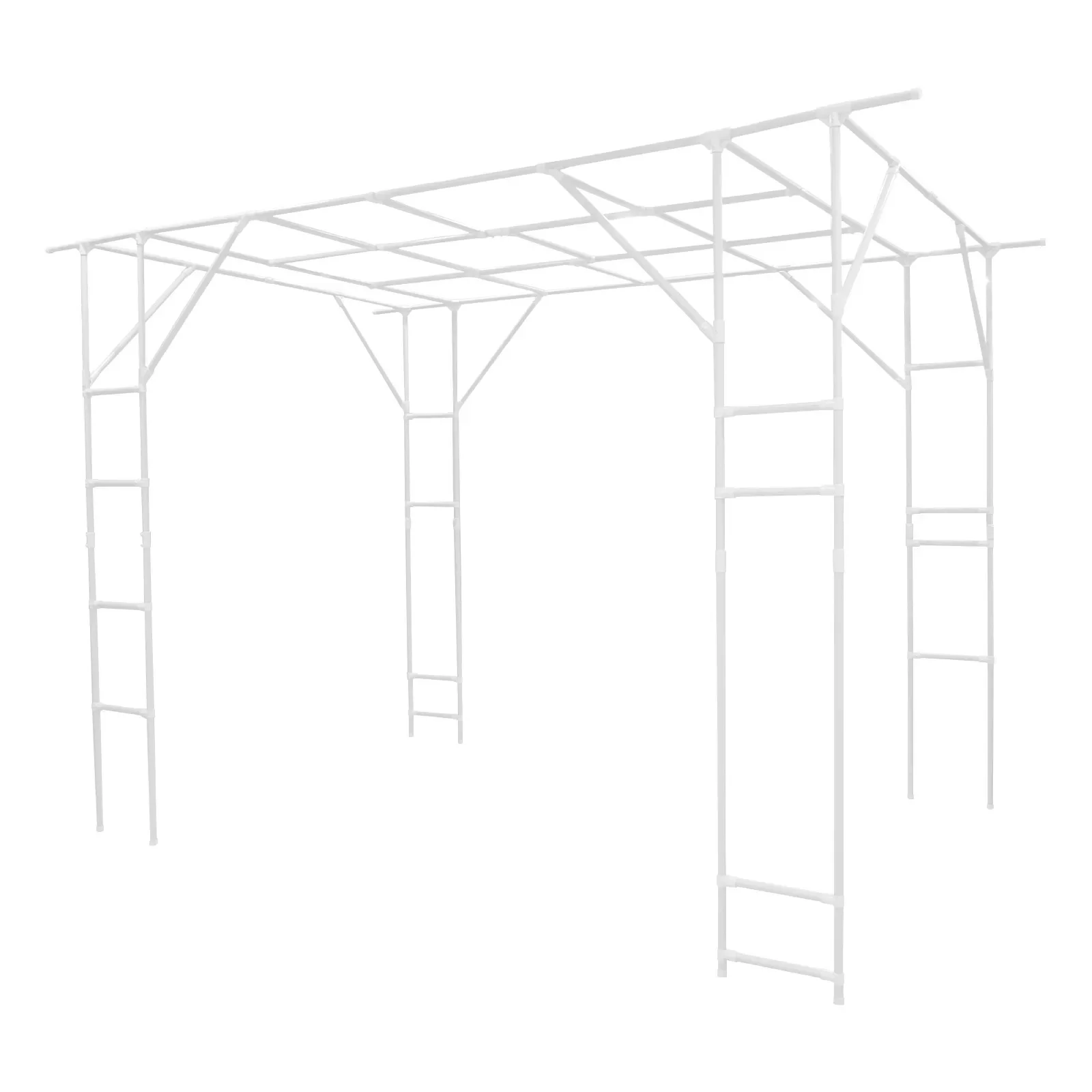حامل تسلق النباتات البيضاء الحديثة حامل النباتات الخارجية رف عرض تسلق النبات 3*2*2.3 م #5