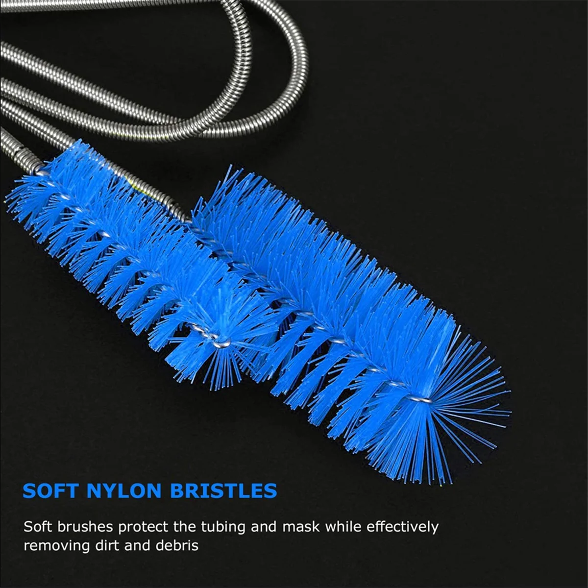 Brush Diameter 15mm 19mm - CPAP Tube Cleaning Brush- Suitable for Most CPAP Hose Type (Blue) LYZ