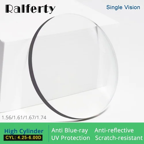 Ralferty (CYL 4.00-6.00D) 1,56 1,61 1,67 1,74 Lentes ópticas Anti luz azul Gafas graduadas Lente Ojos Lentes de dioptrías transparentes