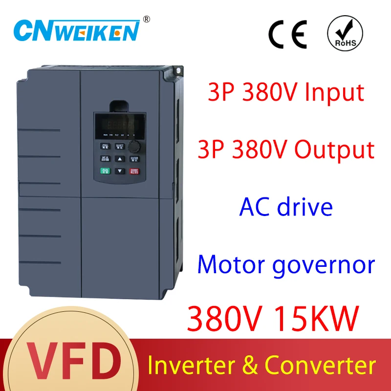 

High quality universal VFD 380v 3-phase input 3-phase output 15KW 18.5KW 22KW 30kw motor speed control frequency converter