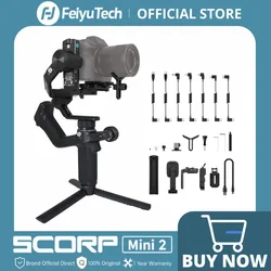 Zestaw FeiyuTech SCORP Mini 2 3-osiowy ręczny aparat bezlusterkowy Action Camre Smartphone z trackerem AI Wypełnienie magnetyczne, obciążenie 1,2 kg