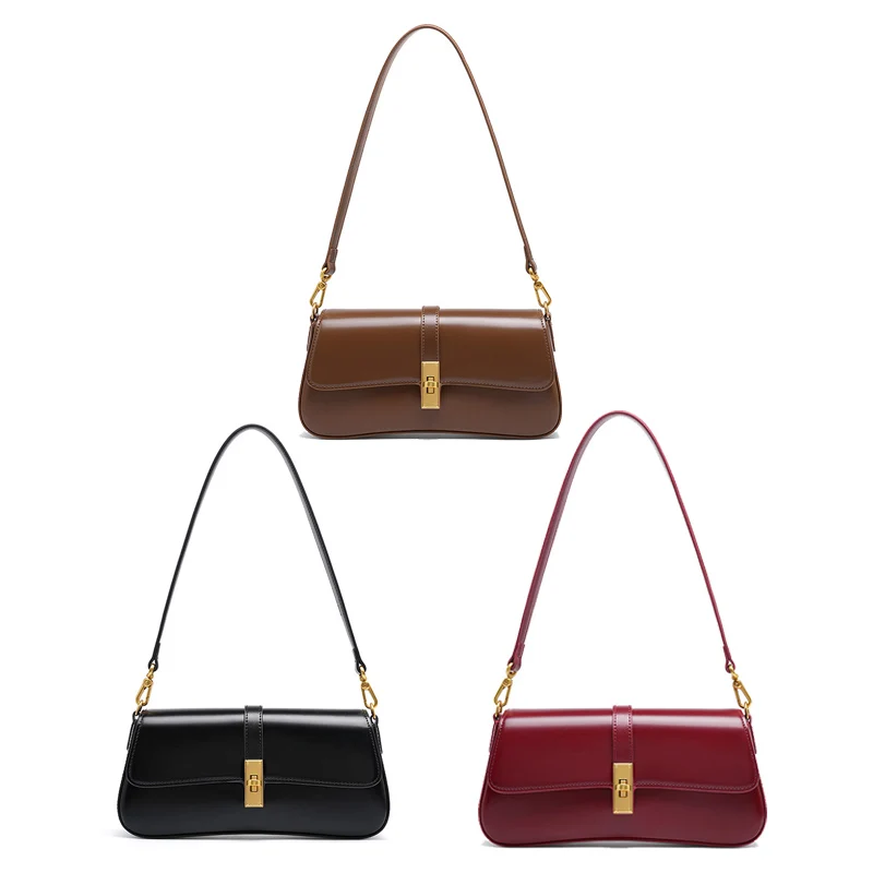 

Women Soft Cow Split Leather Handbags Ladies High Quality Commute Shoulder Bags Female Luxury Designer Retro Crossbody Bag Purse