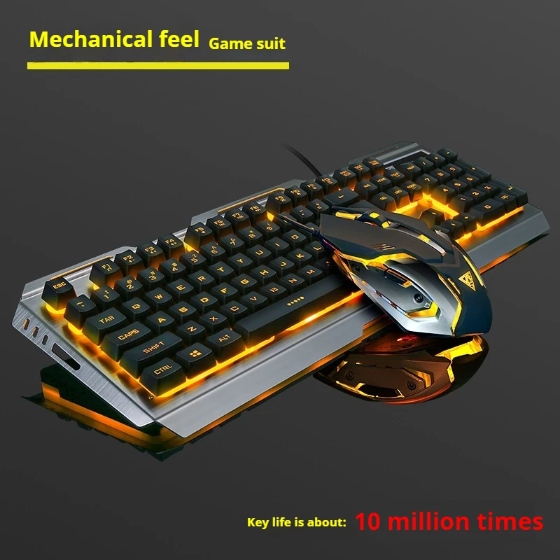 

Personalized Usb Wired Ergonomic Backlit Mechanical Feel Gaming Keyboard Mouse Set Computer Peripherals Set Laptop Desktop