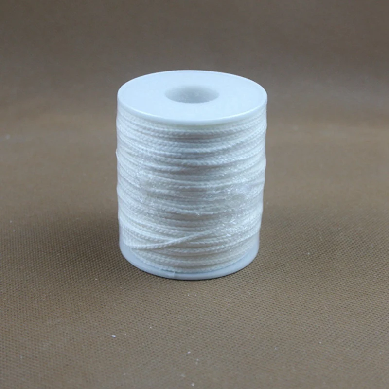 2 Roll 200Feet/61Meter White Candle Wick Cotton Candle Woven Wick For DIY Candle Making Material Smokeless Wax Core