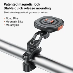 VRIG Magnetic Motorcycle Bike Phone Holder Handlebar Mount For Magsafe Iphone 15 14 13 Navigation Shockproof Bicycle Phone Stand