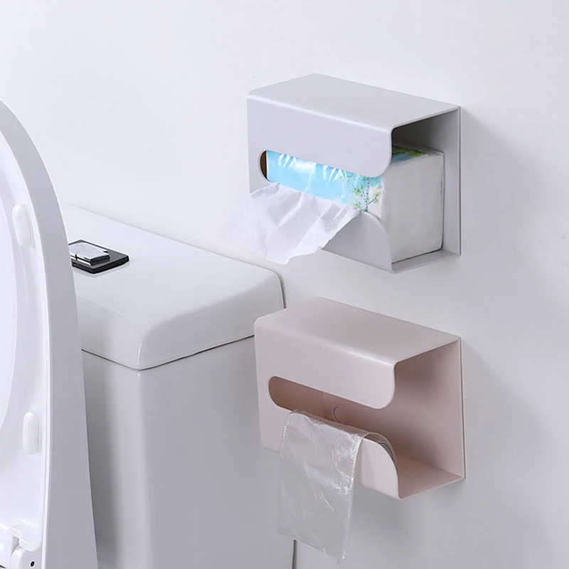 Wall Mounted Tissue Box Waterproof Self Adhesive Napkin Holder Home Disposable Gloves Storage Box Kitchen Paper Organizer Case