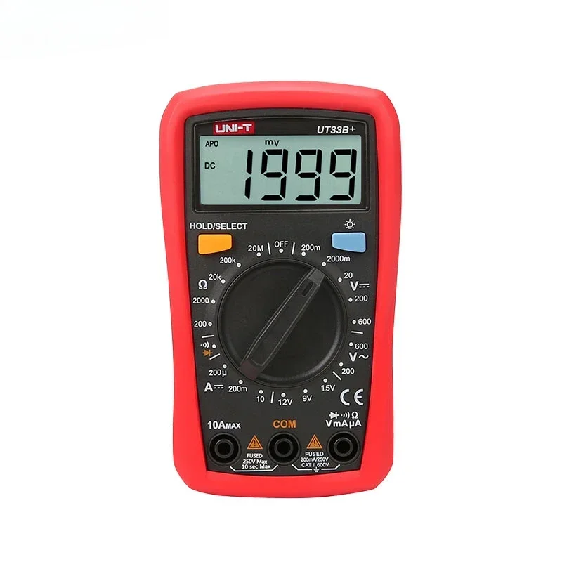 Imagem -03 - Mini Multímetro Digital Ut33b Mais ac dc Voltímetro Amperímetro 2000 Contagens Teste da Bateria Medidor Multitester Resistência Ohm Tester Unidade