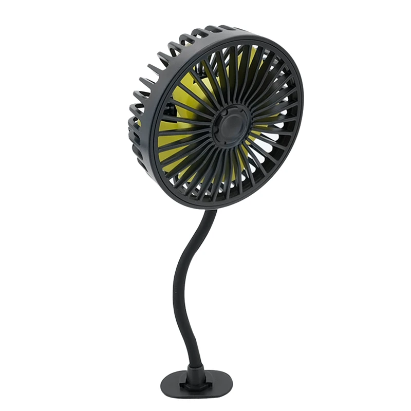 USB Car Fan For Backseat Car Cooling Fan 3 Speeds Strong Wind 5V Fan Electric Car Seat Fan + Adjustable Clip