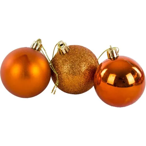 Evistro Christmas Party Ornament Decorative 12 Li Ball 6 cm Orange