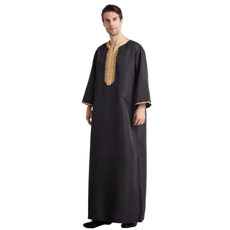 Midden-Oosten moslim mannen Jubba Thobe Saudi Arabische Thobe Islamitische Ramadan Gebed Jurk Dubai Turkije Kaftan Djellaba Dishdasha Robe