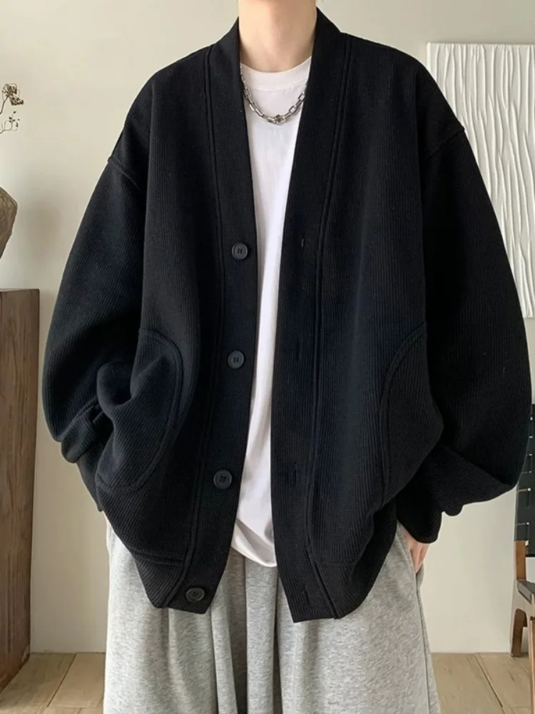 

Lazy Sle Men's Jaet V-Ne Open Cardigan Sweatirt Loose Fit Spring Autumn New Arrival Casual Comfortable Long Sve