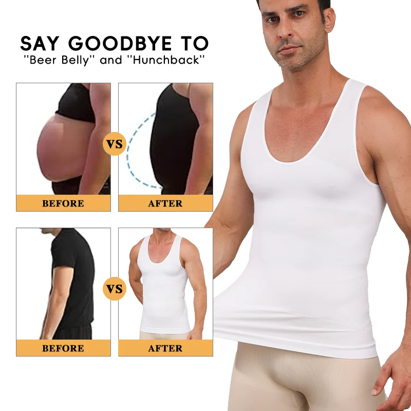 Miss Moly Männer Sexy U Neck Tank Top Kompression Shapewear Ärmelloses Bauch-steuer Unterhemd Abnehmen Atmungs Body Shaper