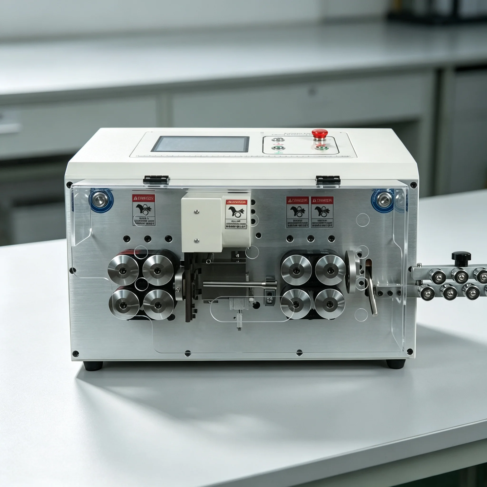 High Speed SWT608 YHT5 round Sheath Double Wire Layer Peeling Machine with 8 Wheels for Inner And Outer Layer Peeling