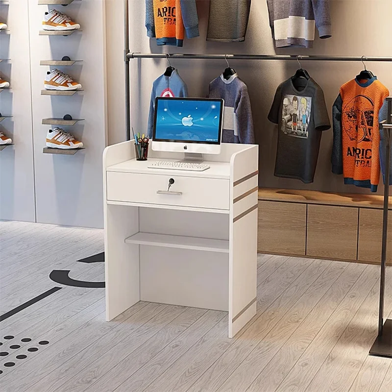 custom.Simple and Modern Supermarket Convenience Cash Register Locker Cabinet Wooden Checkout Counter