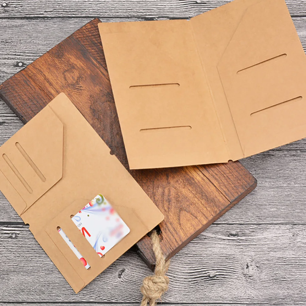 Kraft paper storage bag, file, business card, bill bag, traveler's notebook, inner core, hand account, suitable accessories
