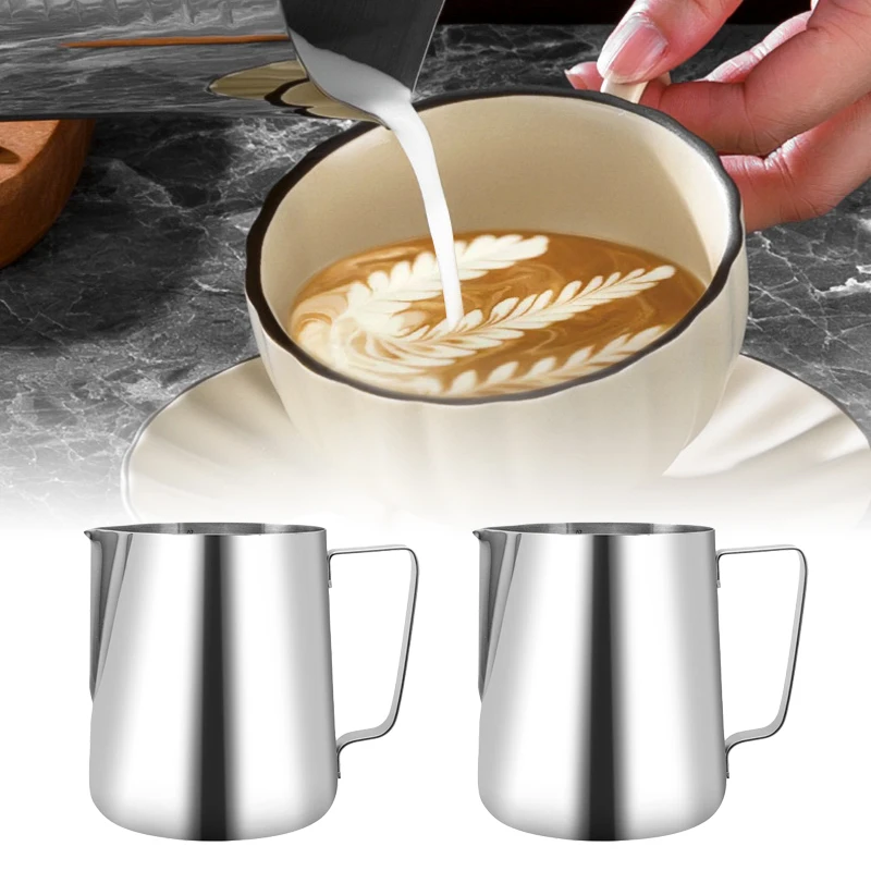 

350ml Stainless Steel Milk Frother Jug Coffee Milk Frothing Jug Latte Pitcher Measurement Jug Espresso Barista Tool Accessories