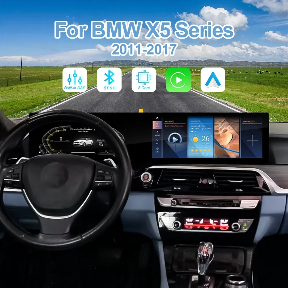 New Upgrade Dual Screen Android Car Radio with Digital Cluster Carplay Stereo Multimedia Player For BMW 5 Series F10 2011 2017