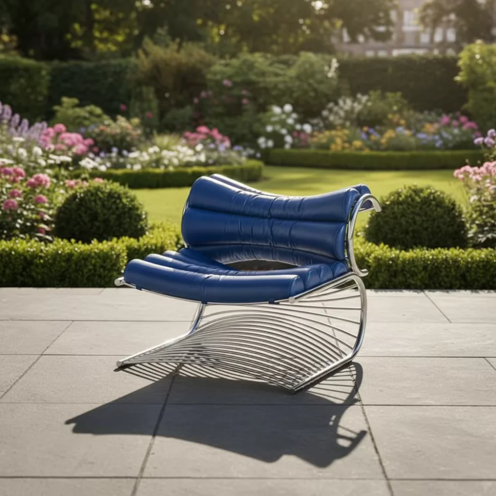 

✿–q Modern Tubular Frame Leather Accent Chair for Premium Law Firm Client Reception Area & Modern Furniture Exhibition Hall