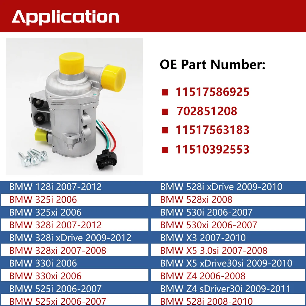 Auxiliary Water Pump 11517586925 + Thermostat Kit 11537536655 For BMW E60 E61 E81 E87 E90 E91 X1 X3 X5 325i 330i 525i 530i 630i