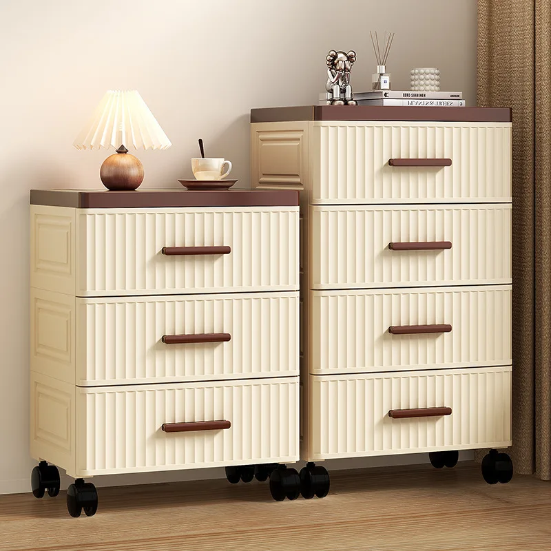 Best-selling  Plastic Drawer Cabinet - Space-saving Organizer for Bedroom/Living Room, Heavy-Duty Floor Standing Storage