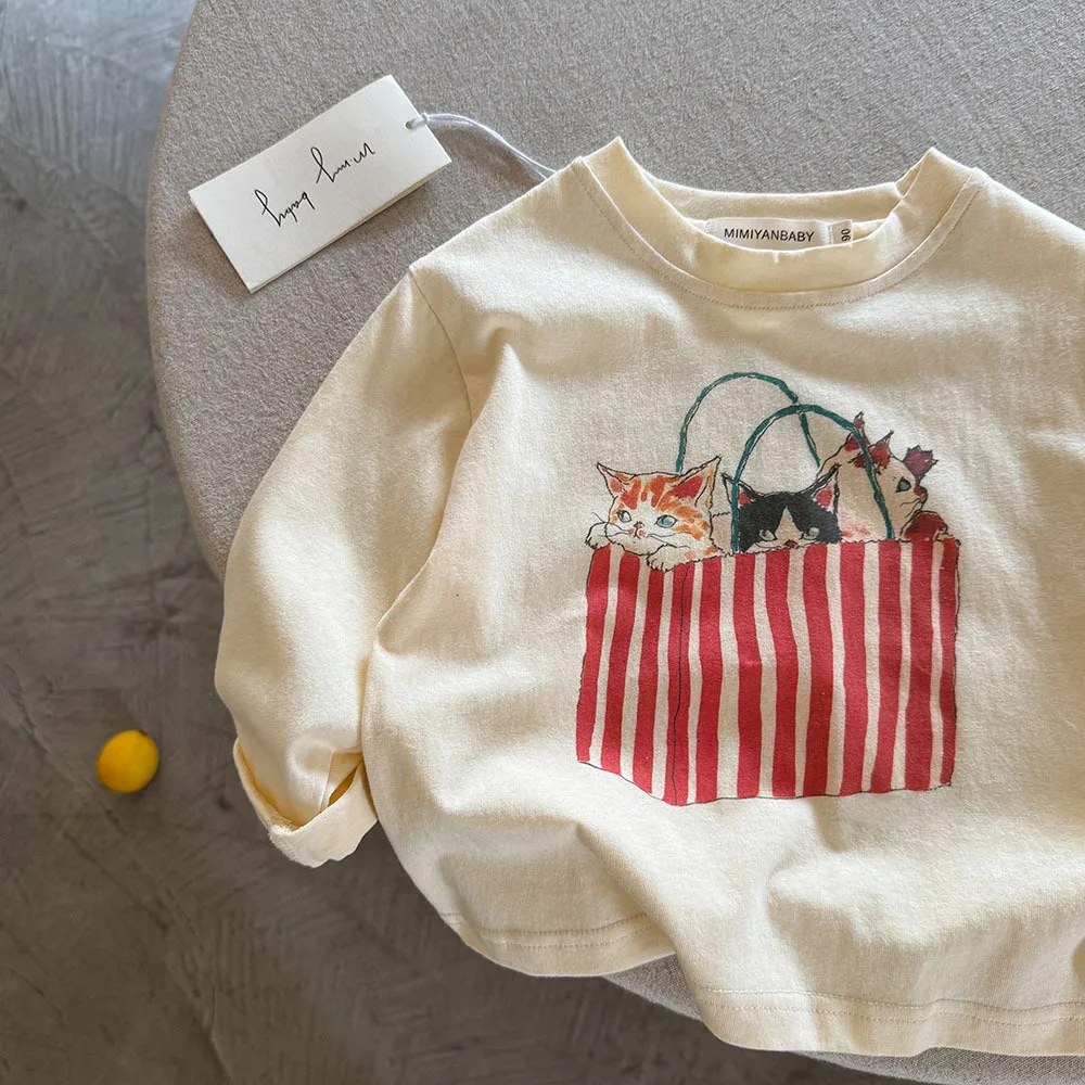 Kinder-Langarm-T-Shirt Herbst-Oberteile für Kinder Niedliche Cartoon-Kinder-T-Shirts Baumwolle Kleinkind-Unterwäsche Baby-Outfits Kleidung – Detail 10