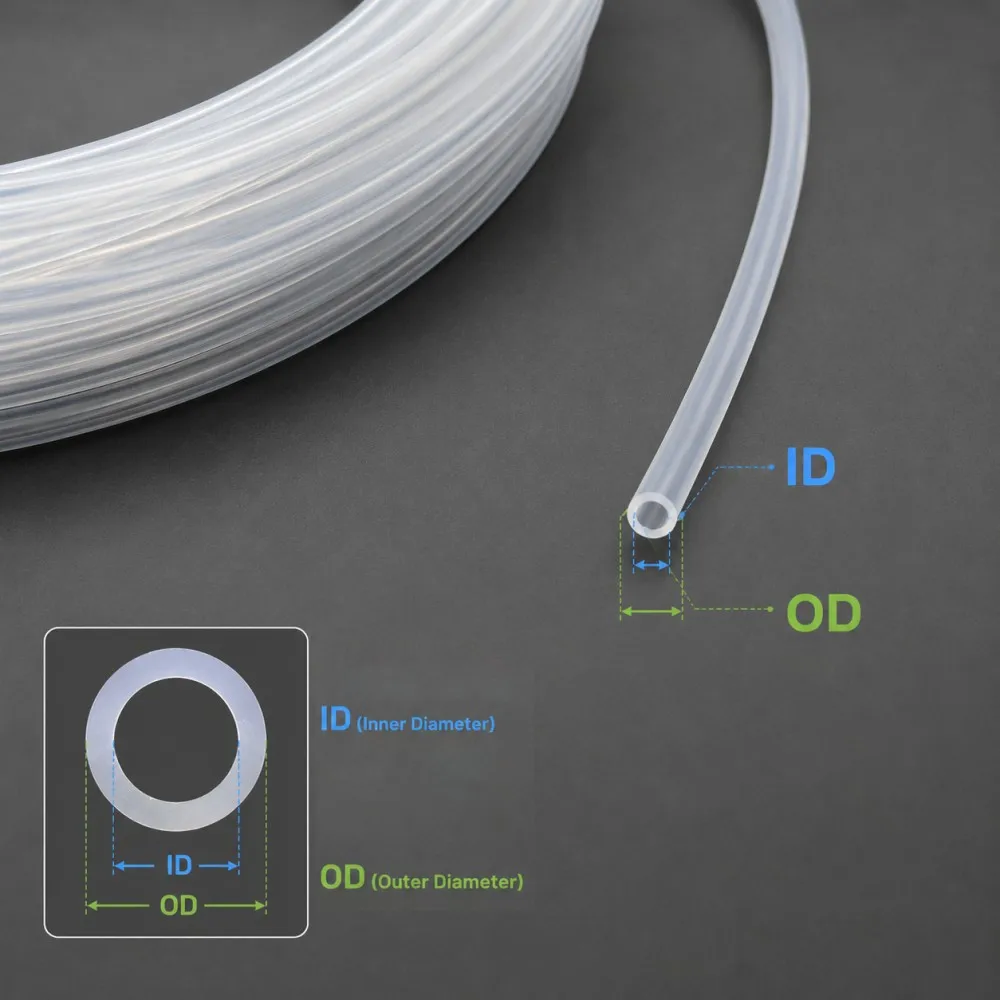 Clear PTFE Tube Insulated Capillary ID 0.8mm-4.35mm 600V Transmit Hose Rigid Temperature Corrosion Resistance Insulation Tubing