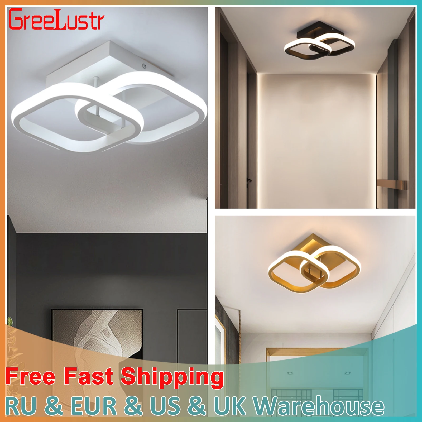 Modern Acrylic Led Ceiling Lamp Home Appliance Decor Lighting Surface Mounted Balcony Corridor Indoor Bedroom Aisle Luminaire