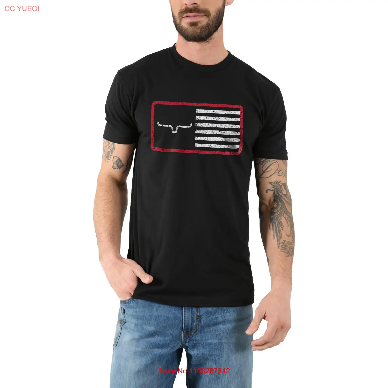 Мужская черная футболка American Trucker Kimes Ranch MSH 0000060 -BK001