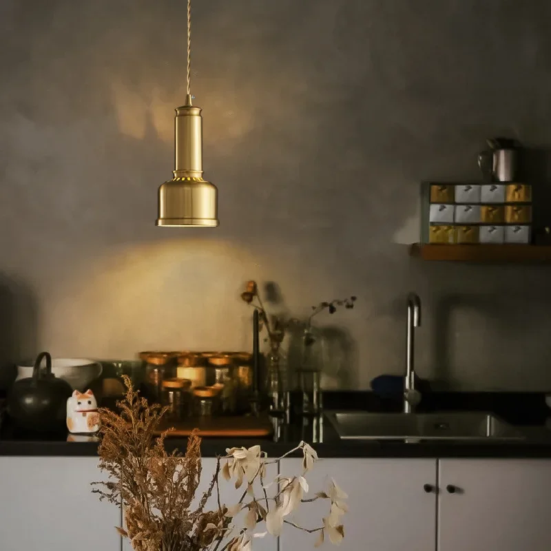 Classical Copper Clear Glass Pendant Light Dining Room Bedroom Foyer Hanging Lamp E14 Bulb Wire