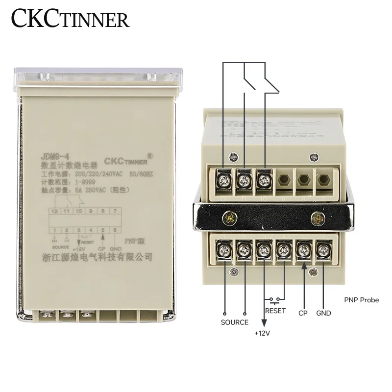JDM9-4 JDM9-6 4/6 cyfry przekaźnik cyfrowy licznik akumulacji przerw w zasilaniu czujnik PNP DC24V AC220V AC380V