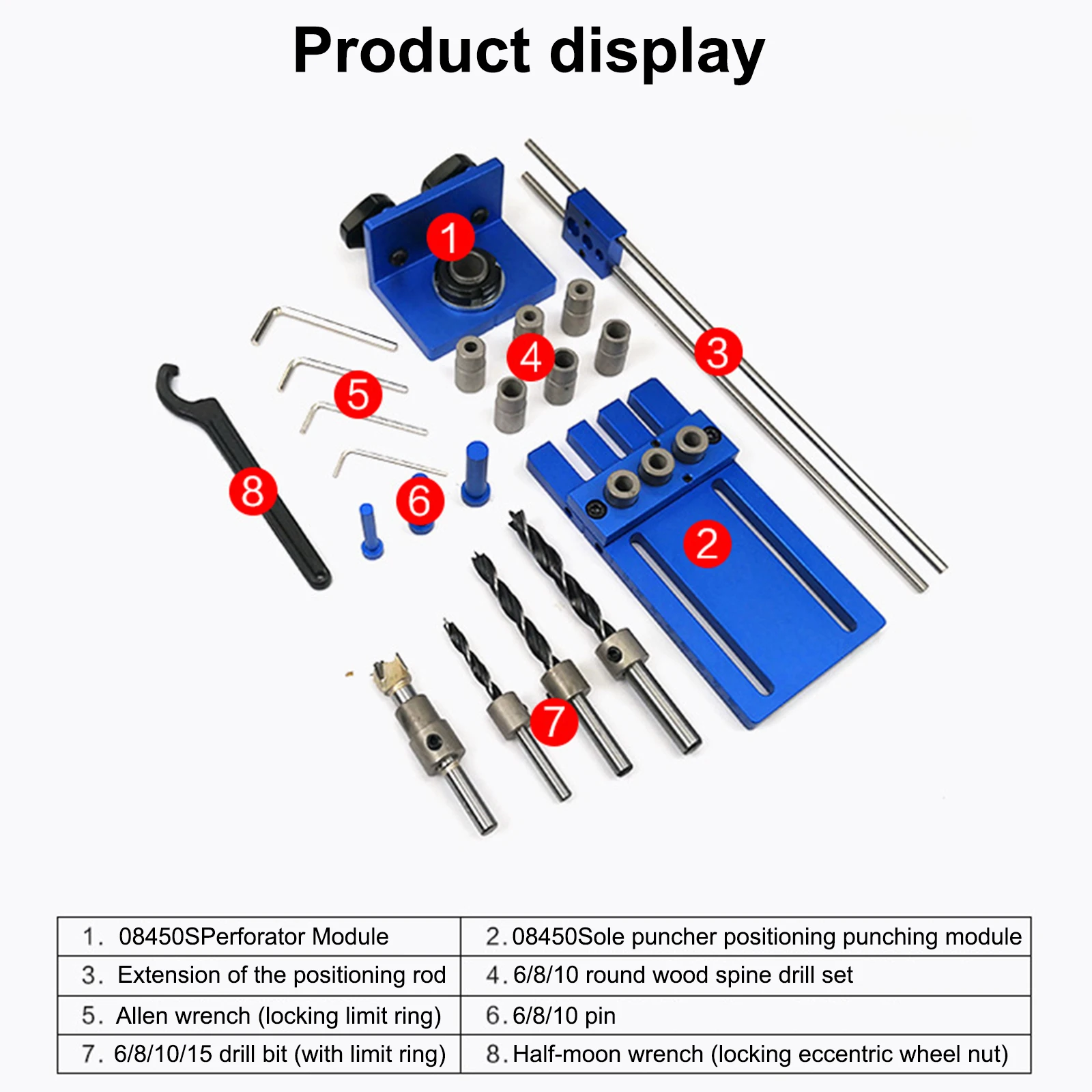 

3 in 1 Woodworking Hole Locator Round Dowel Hole Punch Locator Woodworking Hole Opener Tools for Furniture Perforation