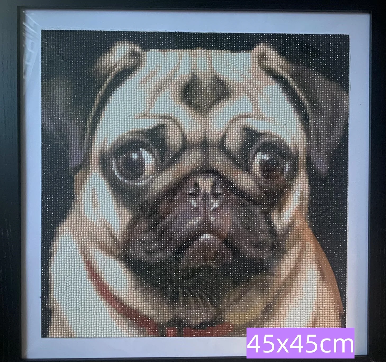 Pug Puppy with Blue Eyes Dog Portrait, 5D DIY Diamond Painting ,Embroidery Rhinestone Mosaic, Cross Stitch Children's Gift