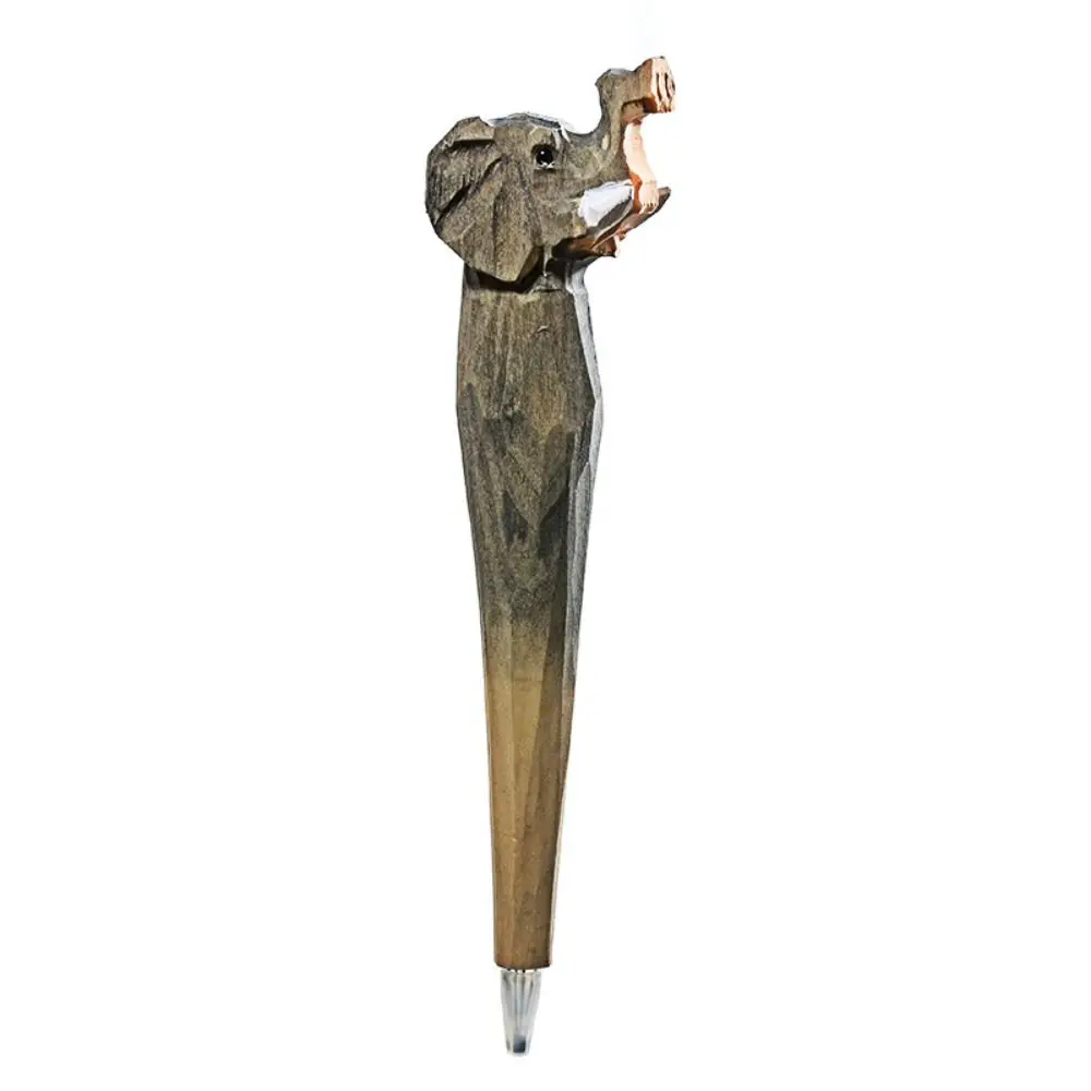 

Writing Smoothly Wood Carving Animal Pen Quick-Drying Black Ink Animal Shape Gel Pen Signing Writing Creative Neutral Pen