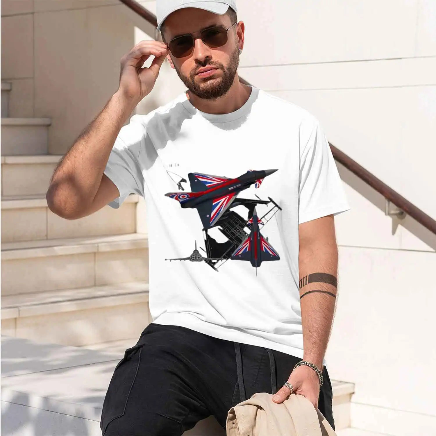 UK Flag Eurofighter Typhoon Fighter Semat T-Shirt O-Neck Summer Short Sve Casual Mens T-shirt Size S-3XL 2026 New Model Short-sl