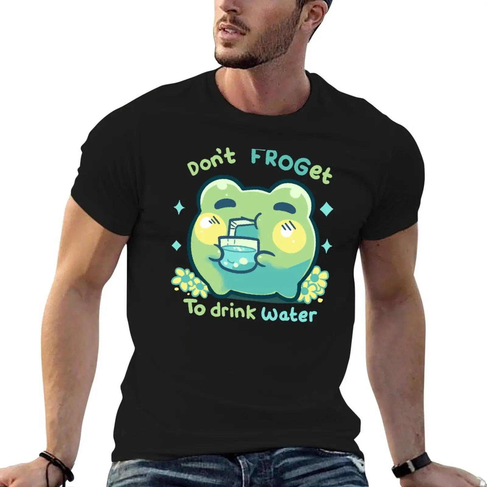 Don't FROGet to Drink Water T-Shirt summer tops vintage t shirts custom t shirt mens white t shirts