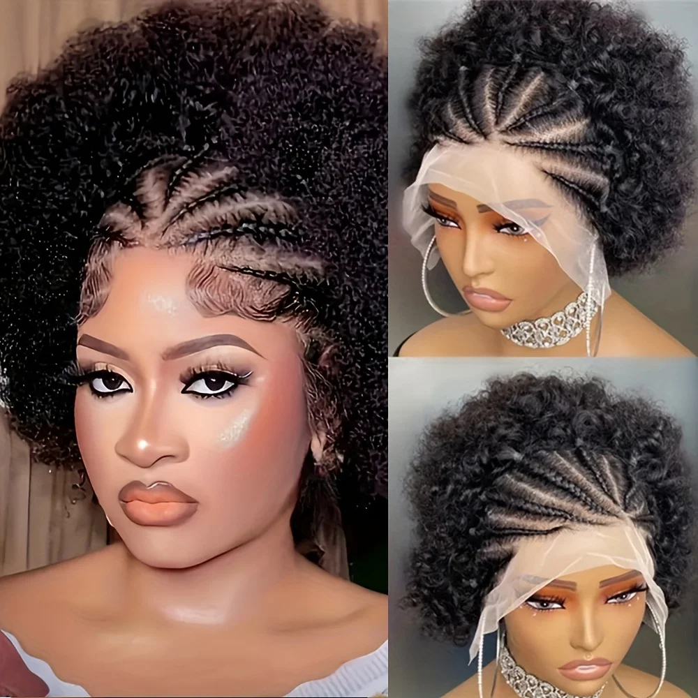 

Плетеные парики для женщин 13x4 Парики с кружевной передней частью Афро-пуховые кружевные фронтальные волосы Парик Афро-кудрявые вьющиеся человеческие волосы Бразильские вьющиеся